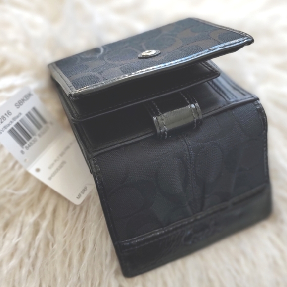 COACH Soho Pleated Signature French Purse Wallet Black F42816 RARE NWT - Picture 13 of 16
